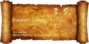 Kaufer Ilona névjegykártya